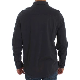 Gray Cotton Button Down Casual Shirt