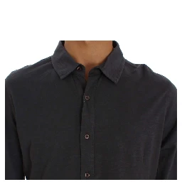 Gray Cotton Button Down Casual Shirt