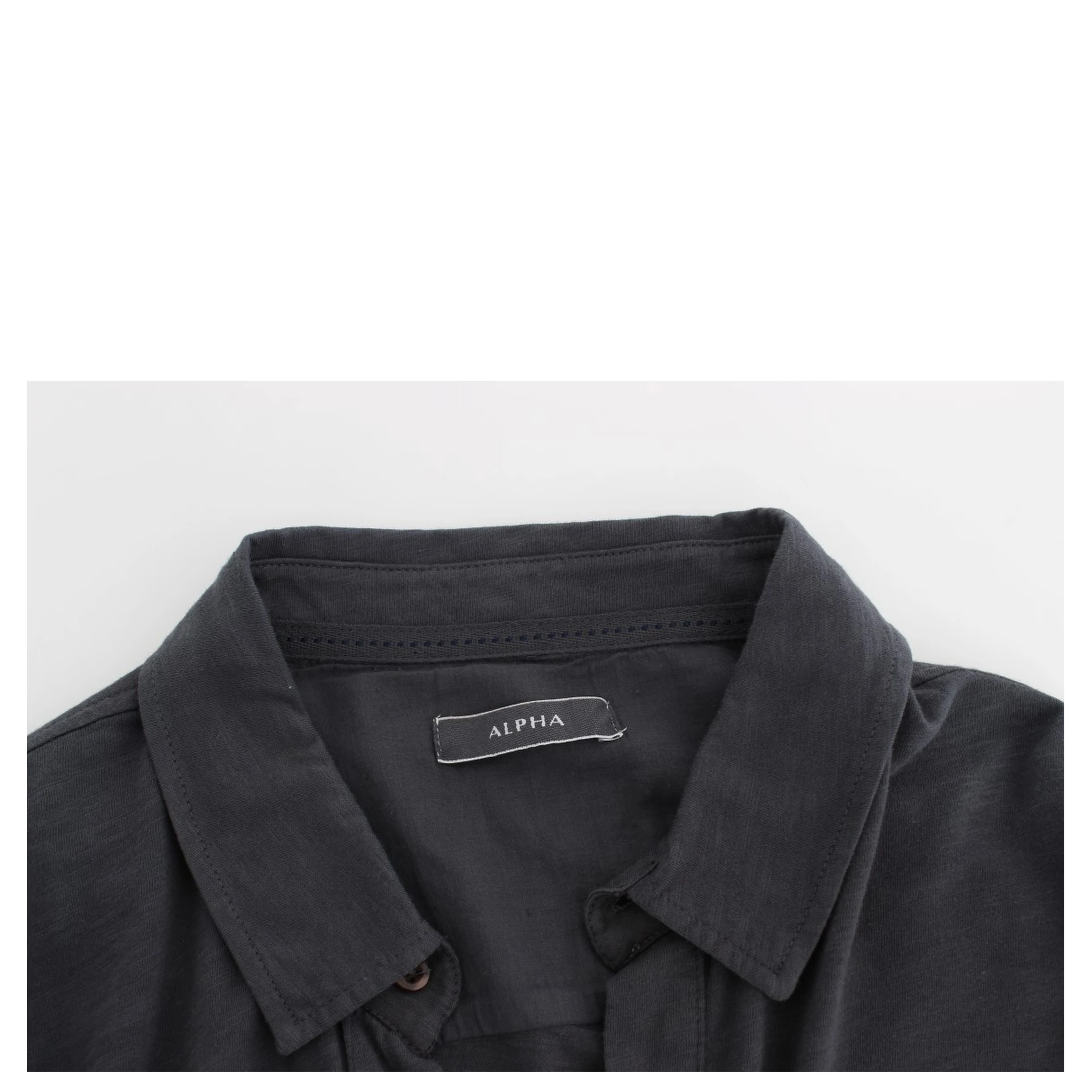 Gray Cotton Button Down Casual Shirt