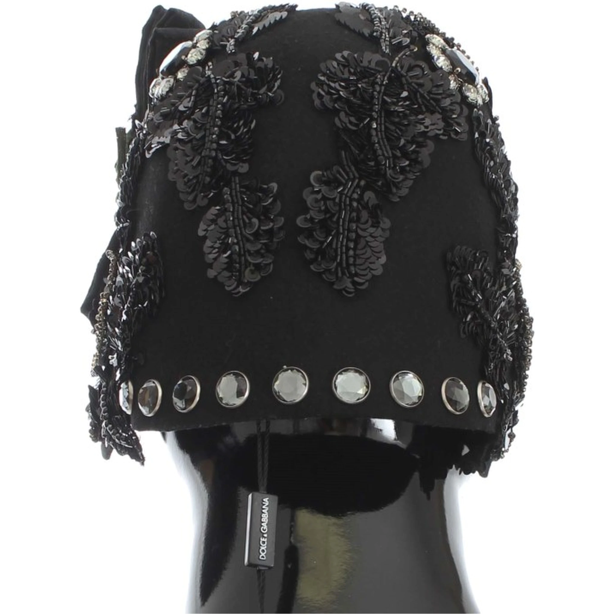 Black Crystal Gold Cherries Brooch Hat