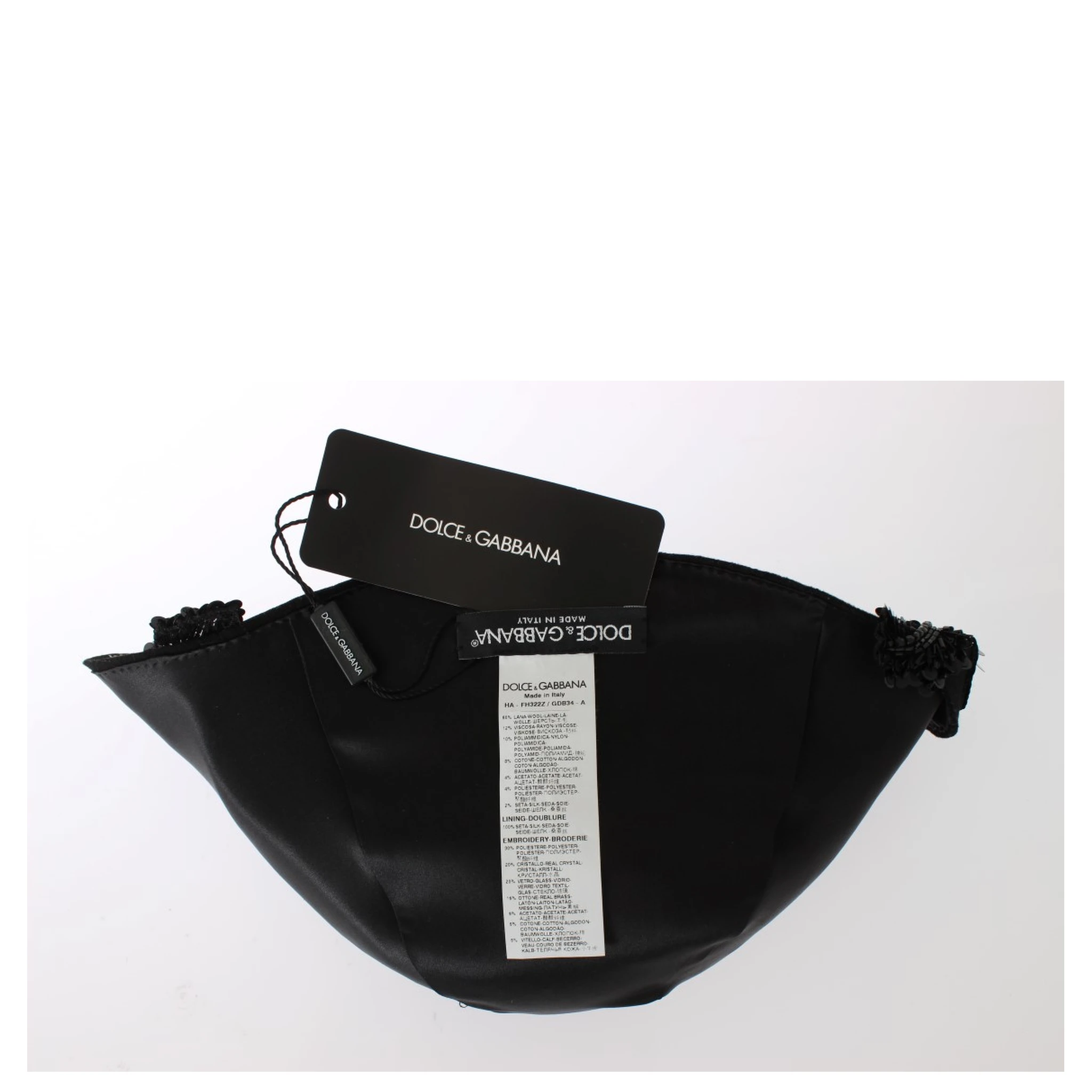 Black Crystal Gold Cherries Brooch Hat