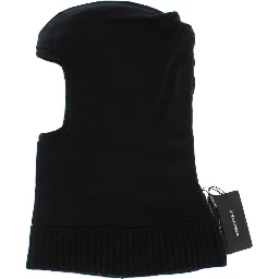 Black Knitted Sequin Hood Scarf Hat