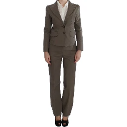 Beige Wool Cotton Suit