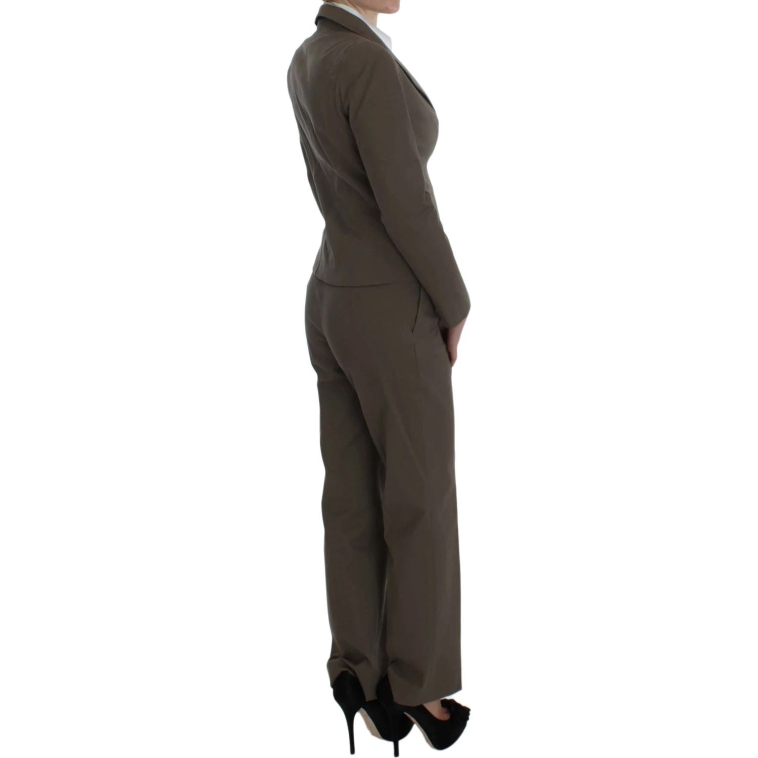 Beige Wool Cotton Suit