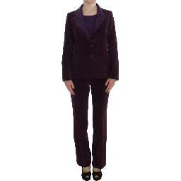 Purple Wool Suit T-Shirt Set