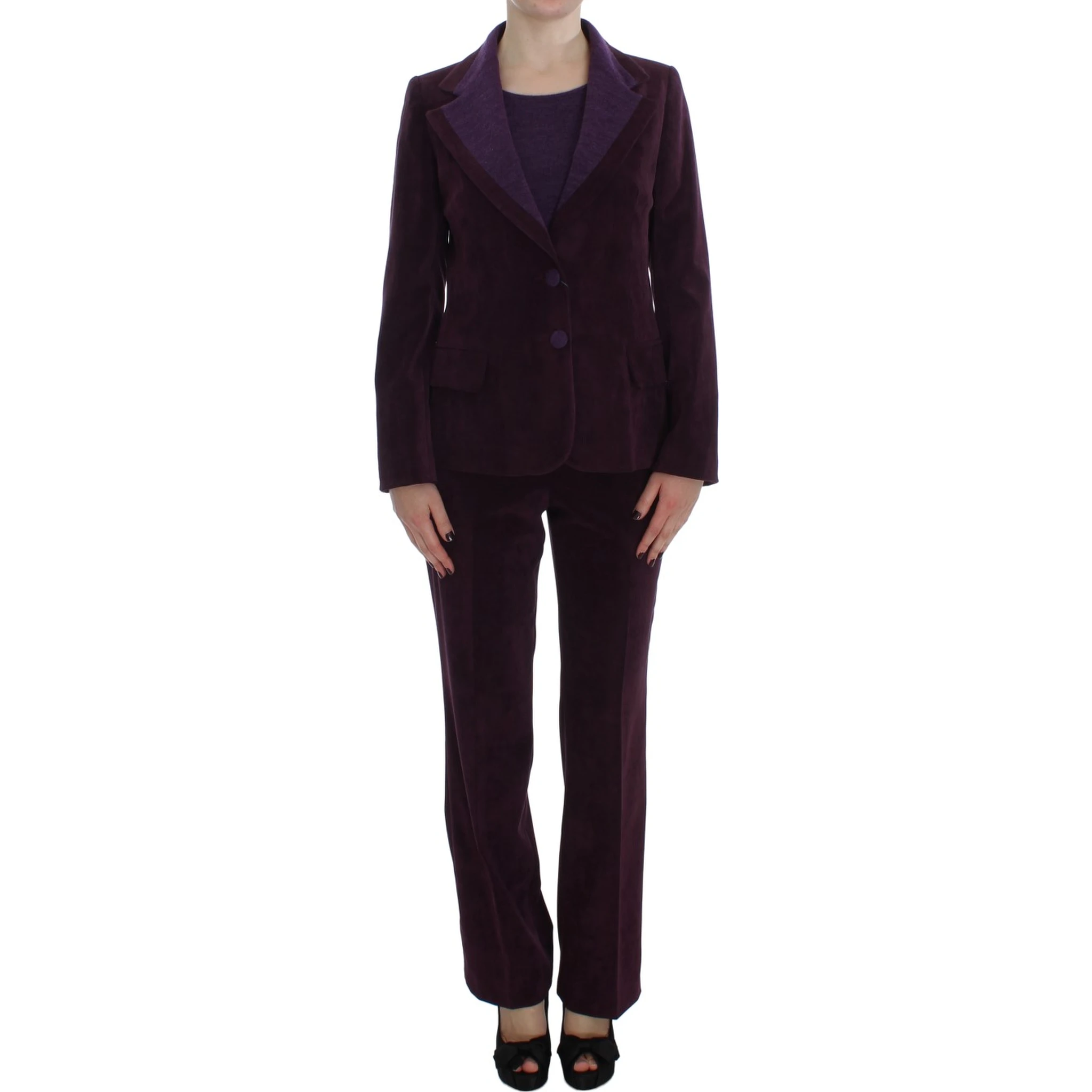 Purple Wool Suit T-Shirt Set