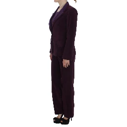 Purple Wool Suit T-Shirt Set