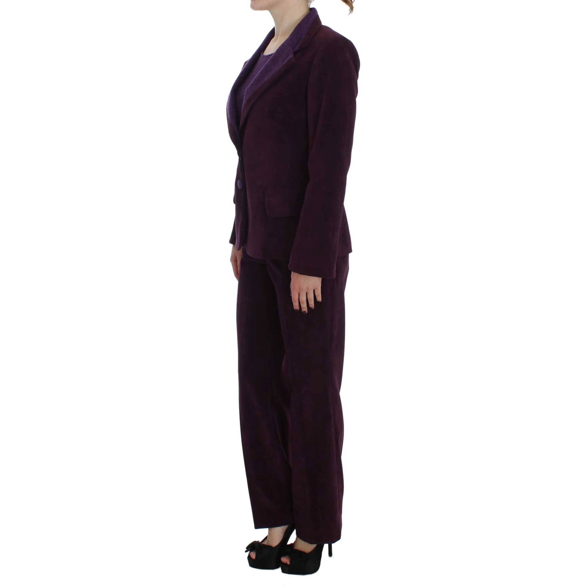 Purple Wool Suit T-Shirt Set
