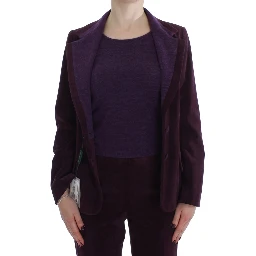 Purple Wool Suit T-Shirt Set