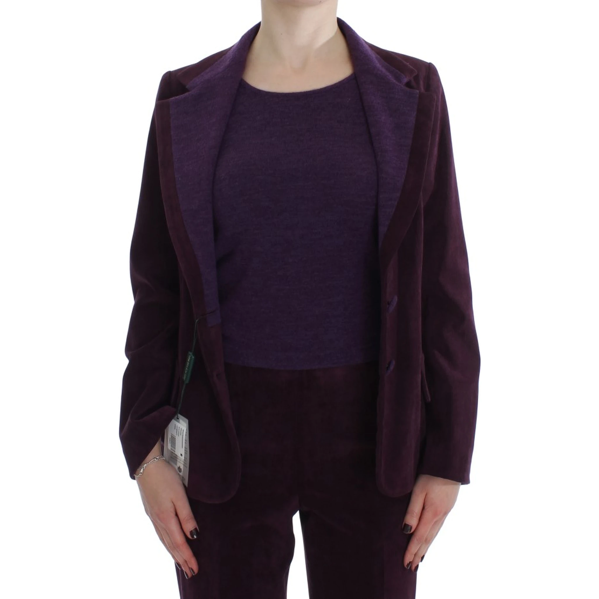 Purple Wool Suit T-Shirt Set