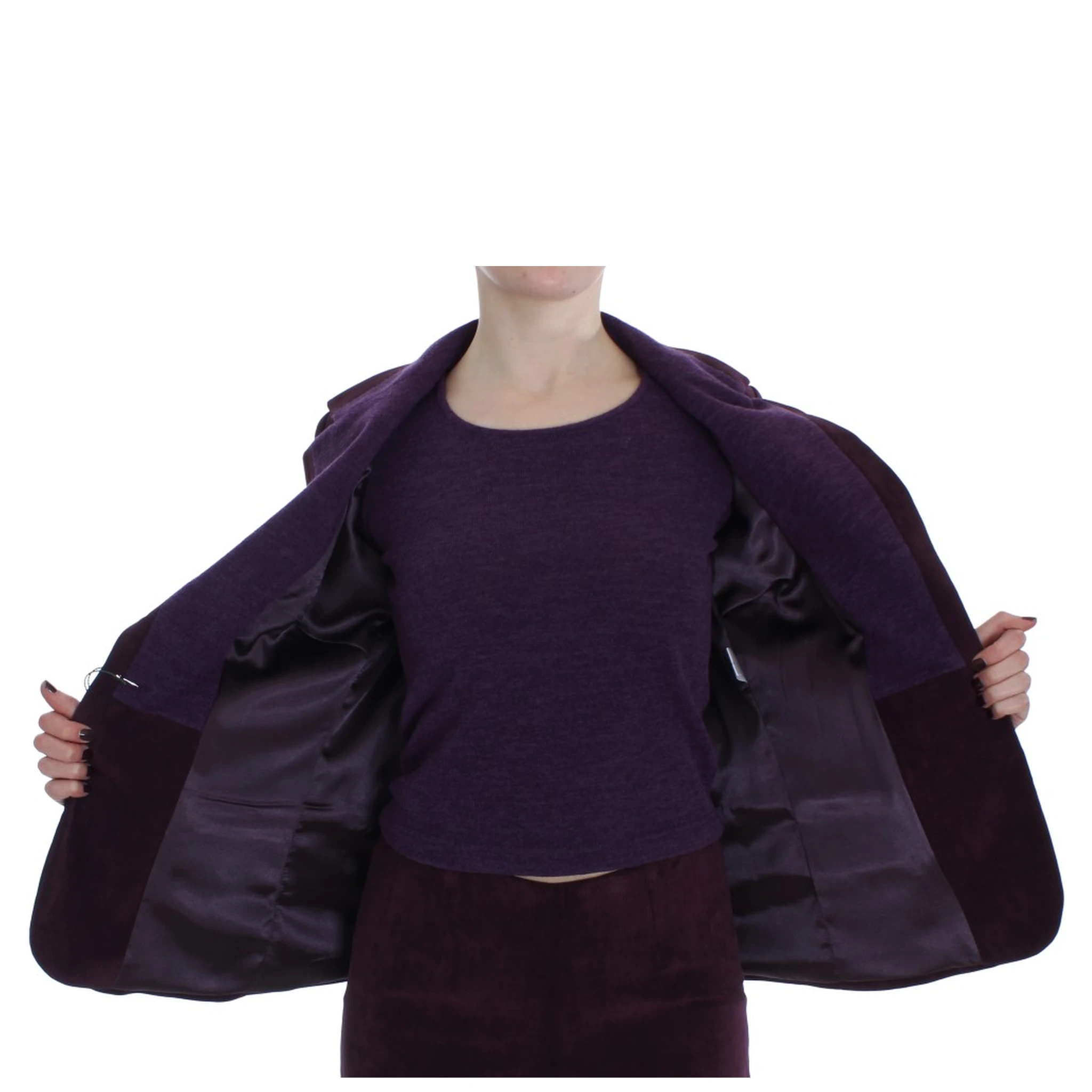 Purple Wool Suit T-Shirt Set