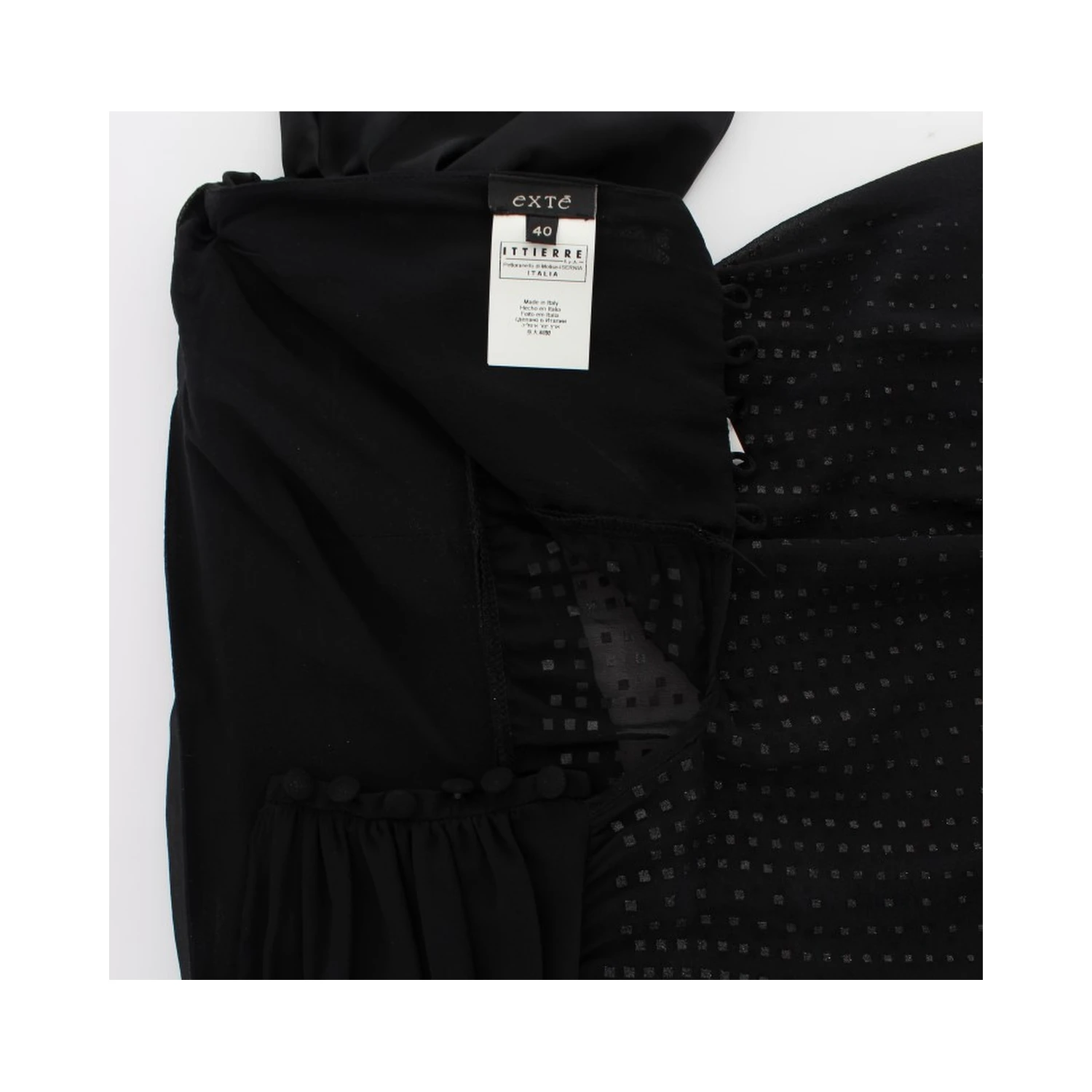 Black Neck Wrap Top Blouse
