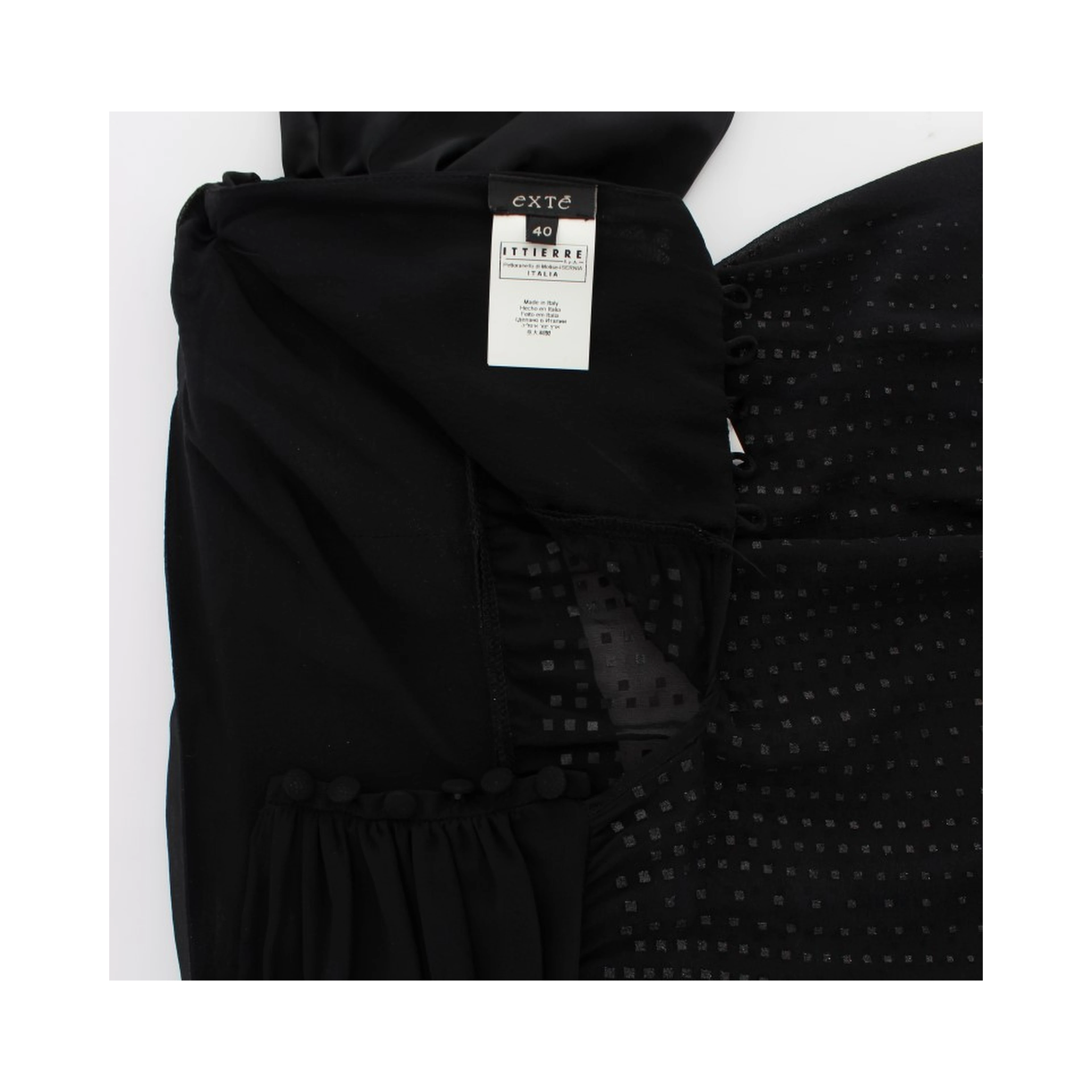 Black Neck Wrap Top Blouse
