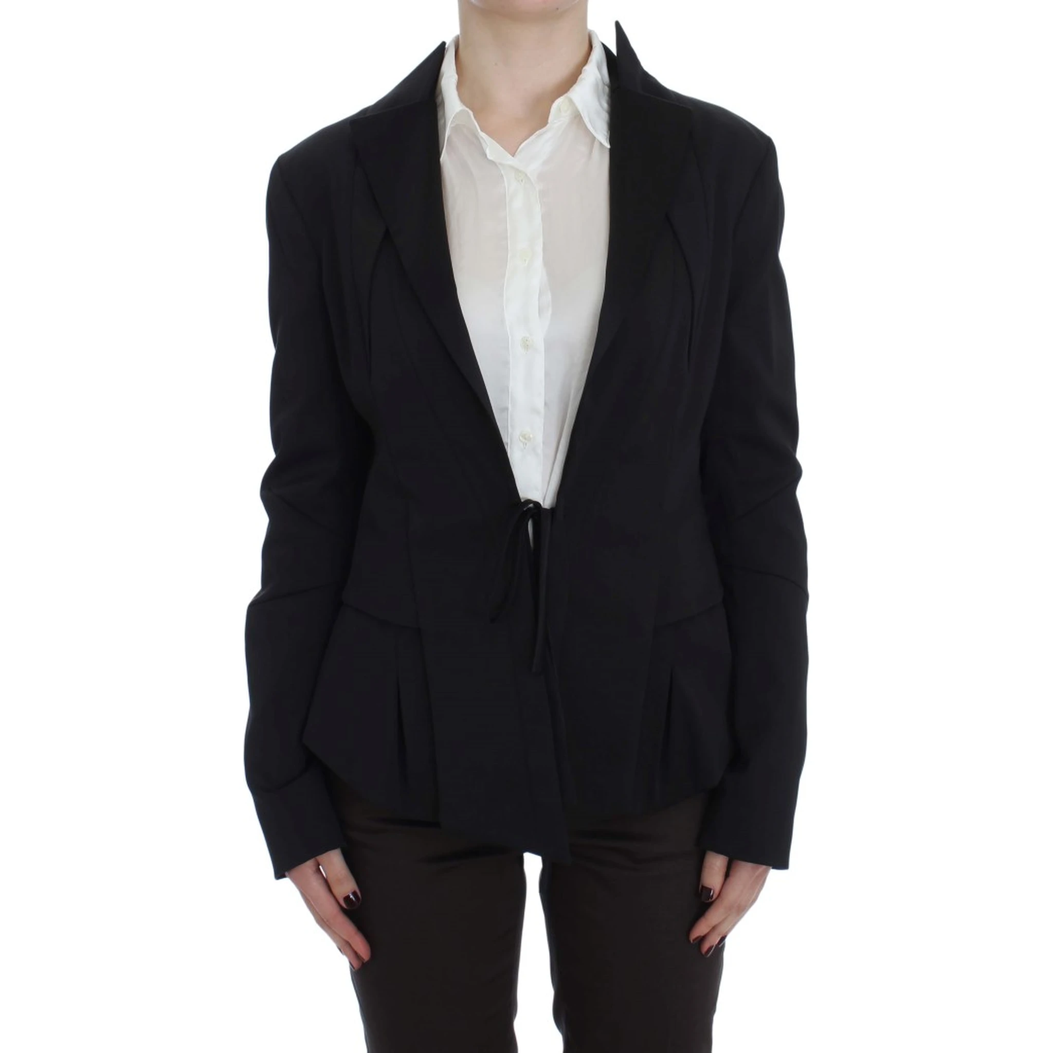 Black Stretch Single Breasted Blazer Jacket