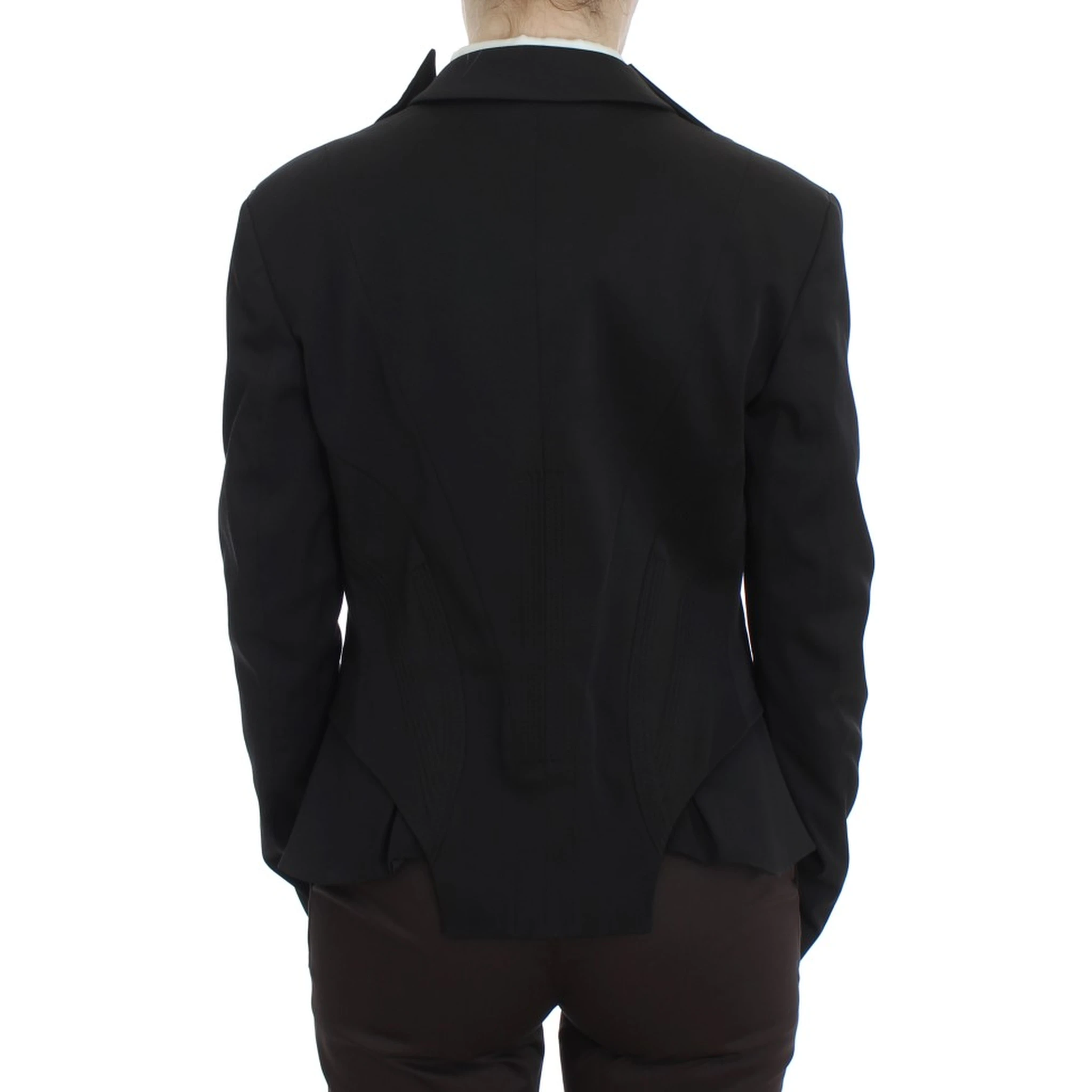 Black Stretch Single Breasted Blazer Jacket