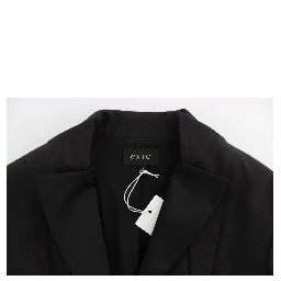 Black Stretch Single Breasted Blazer Jacket