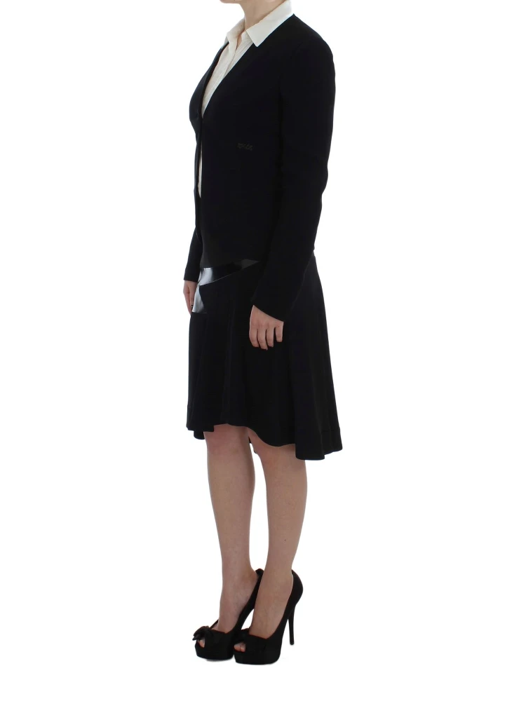 Black Blue Two Piece Suit Skirt & Blazer alternative