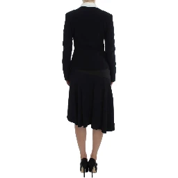 Black Blue Two Piece Suit Skirt & Blazer