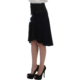 Black Blue Two Piece Suit Skirt & Blazer