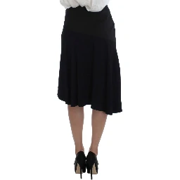 Black Blue Two Piece Suit Skirt & Blazer