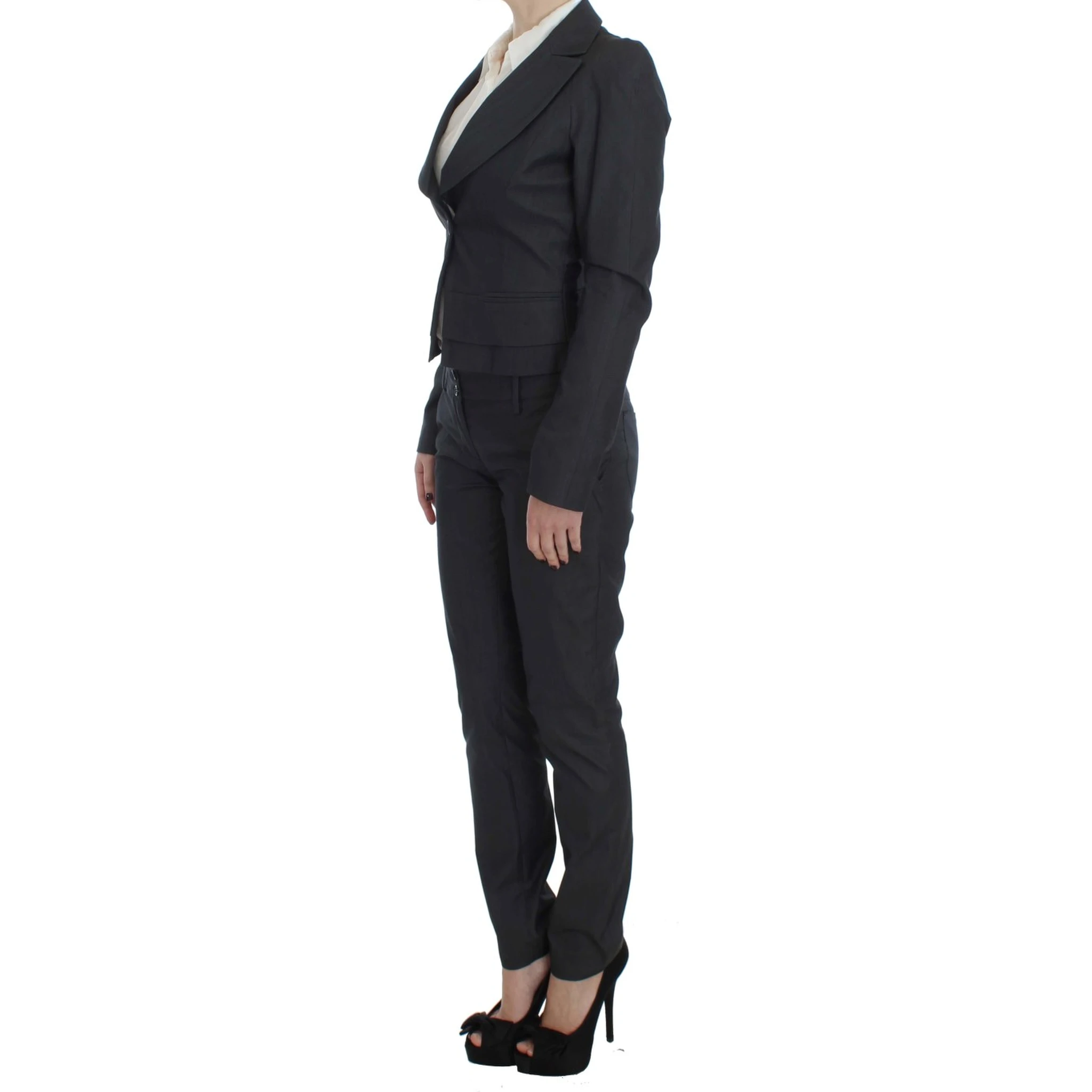 Gray One Button Two Piece Suit