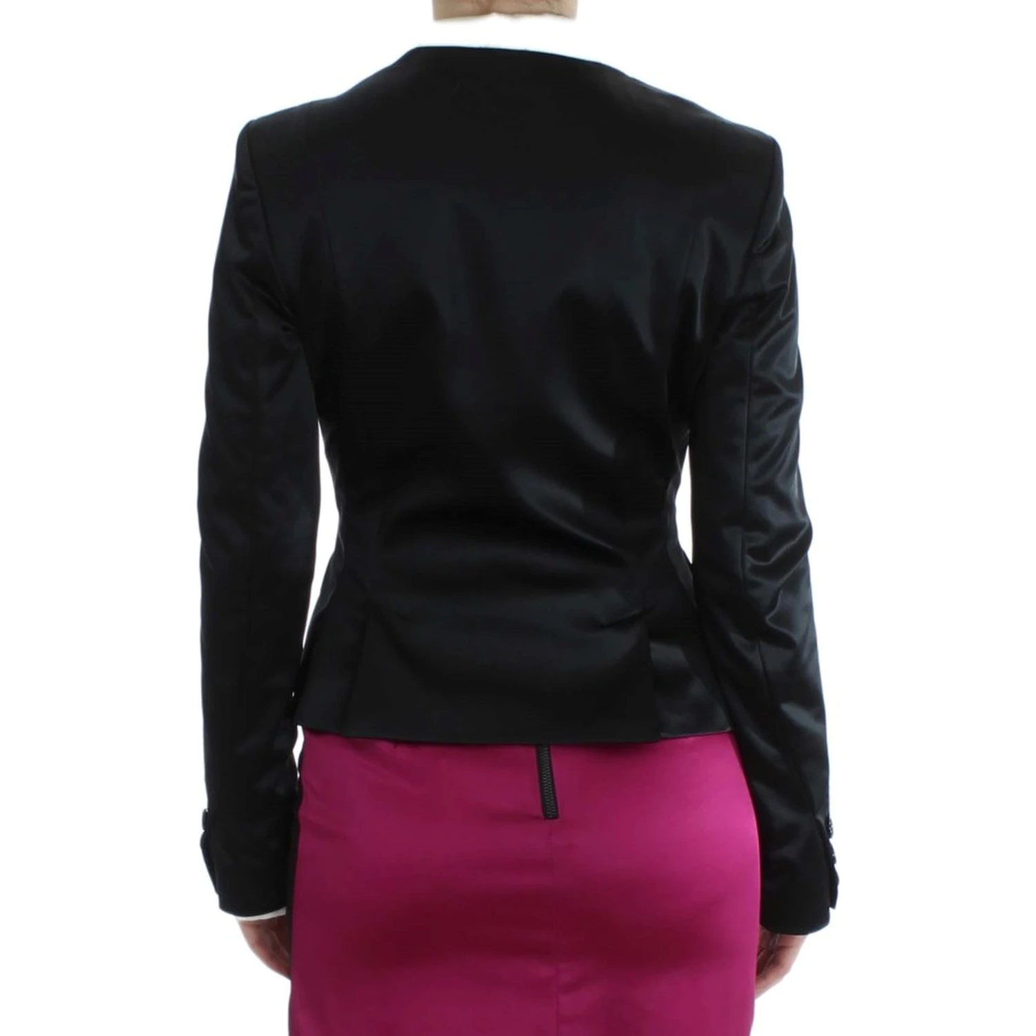 Black Pink Stretch Blazer Jacket