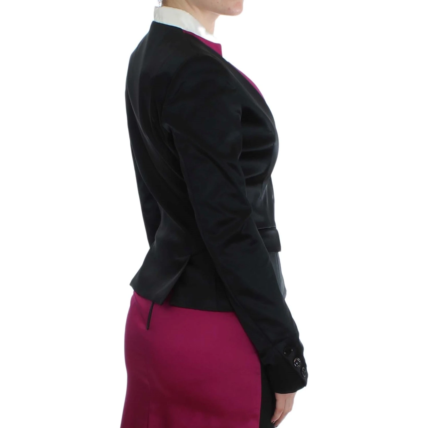 Black Pink Stretch Blazer Jacket