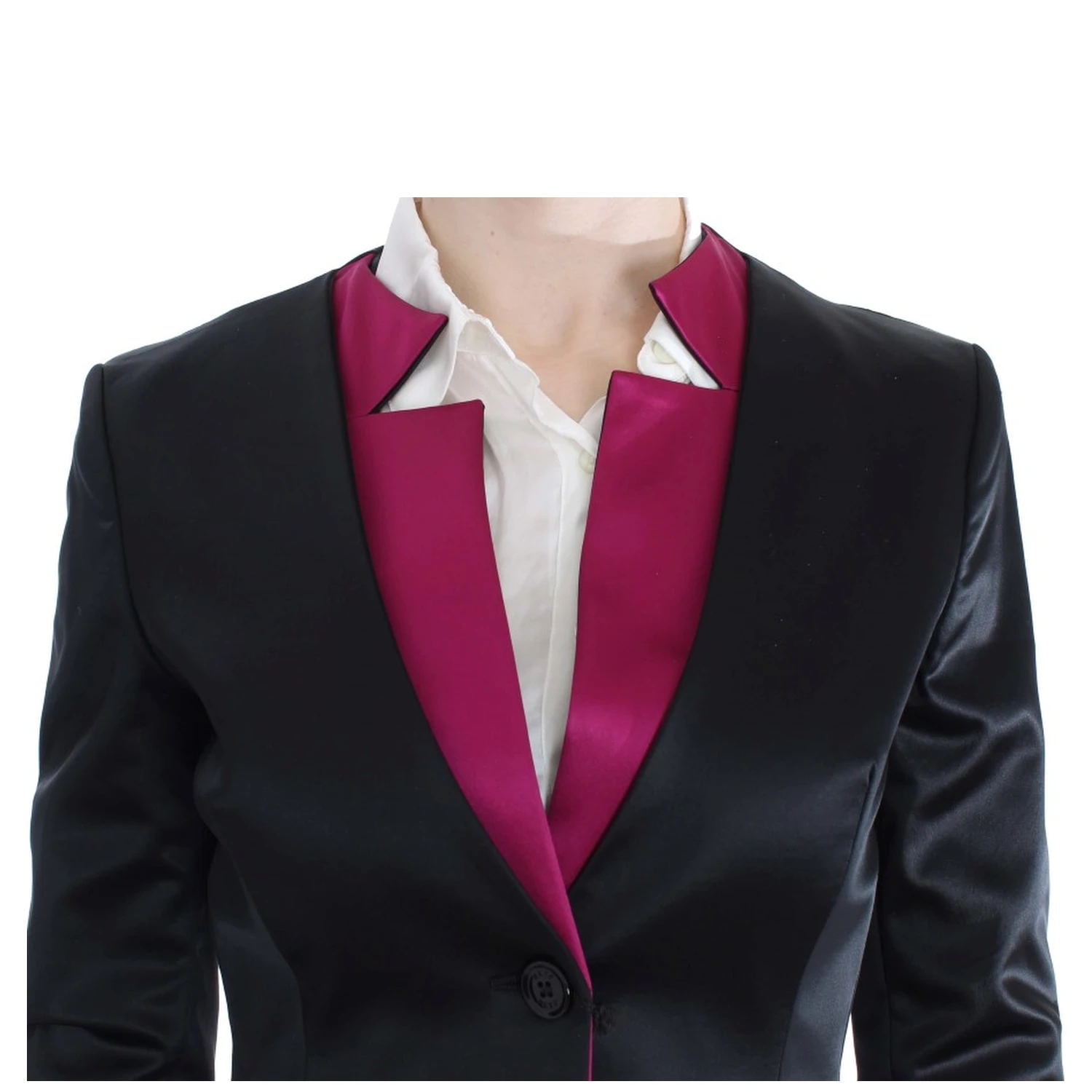 Black Pink Stretch Blazer Jacket
