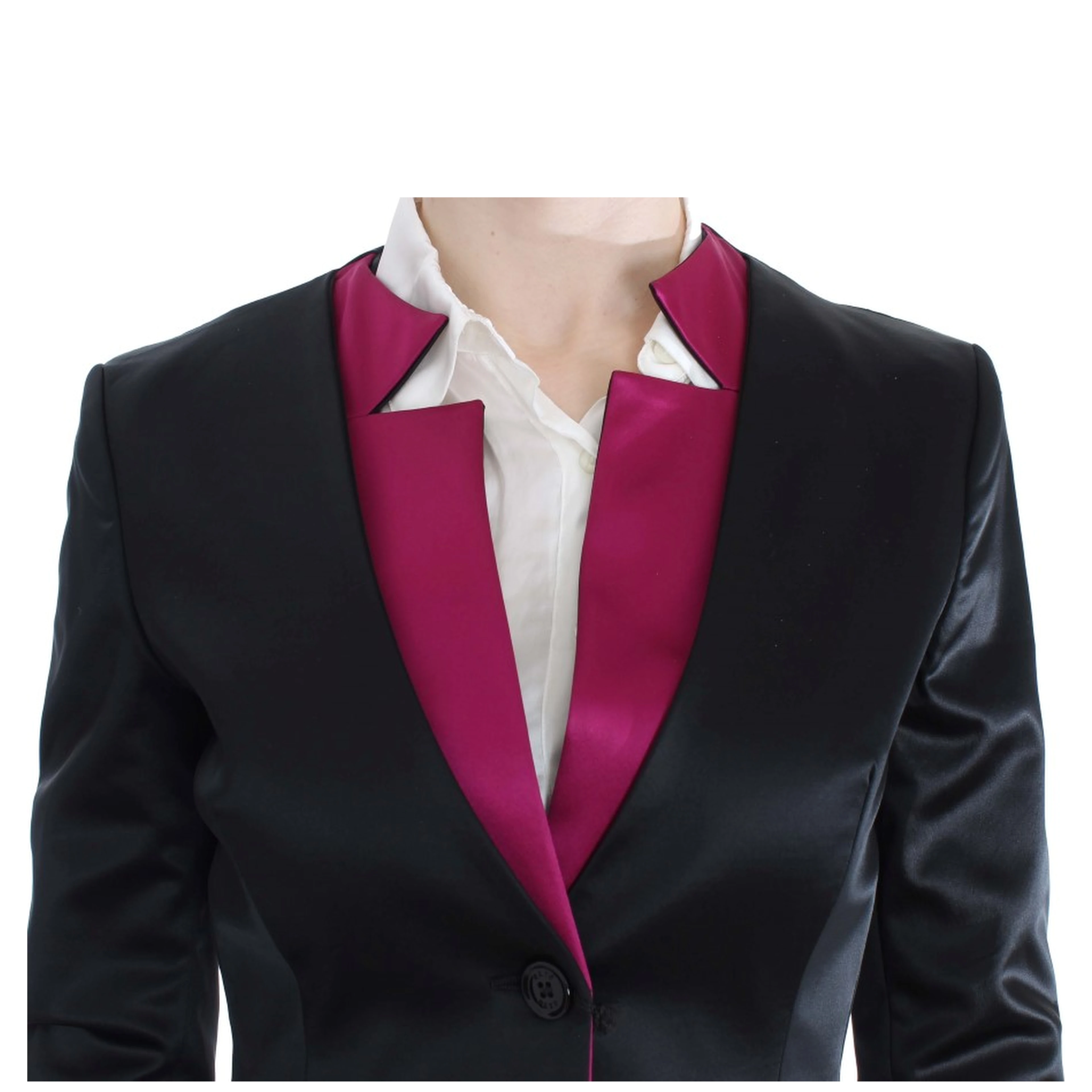 Black Pink Stretch Blazer Jacket