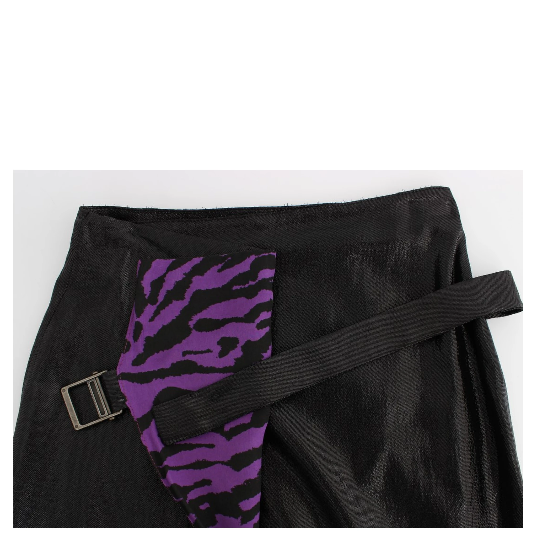 Black Wool Silk Above Knee Straight Skirt