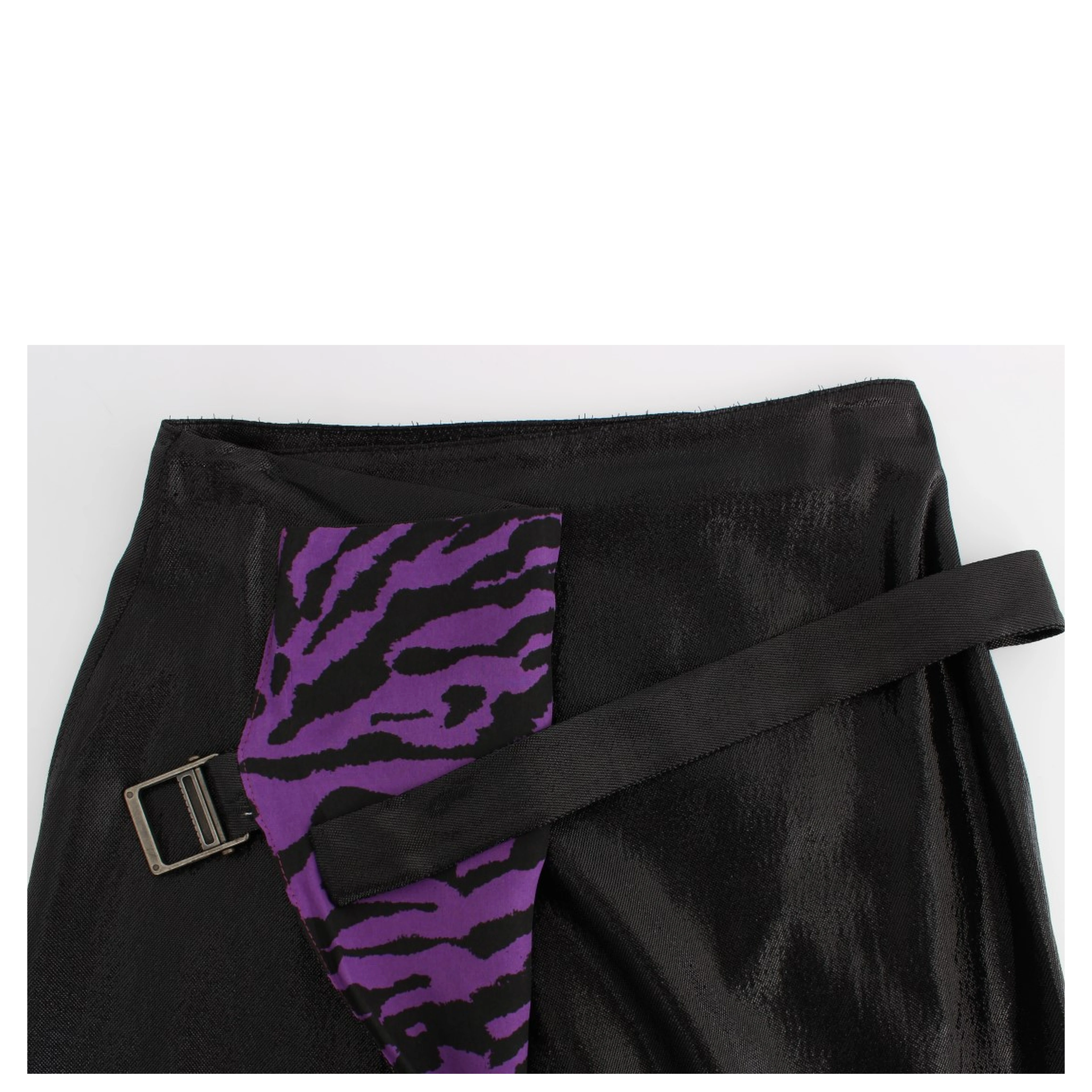 Black Wool Silk Above Knee Straight Skirt