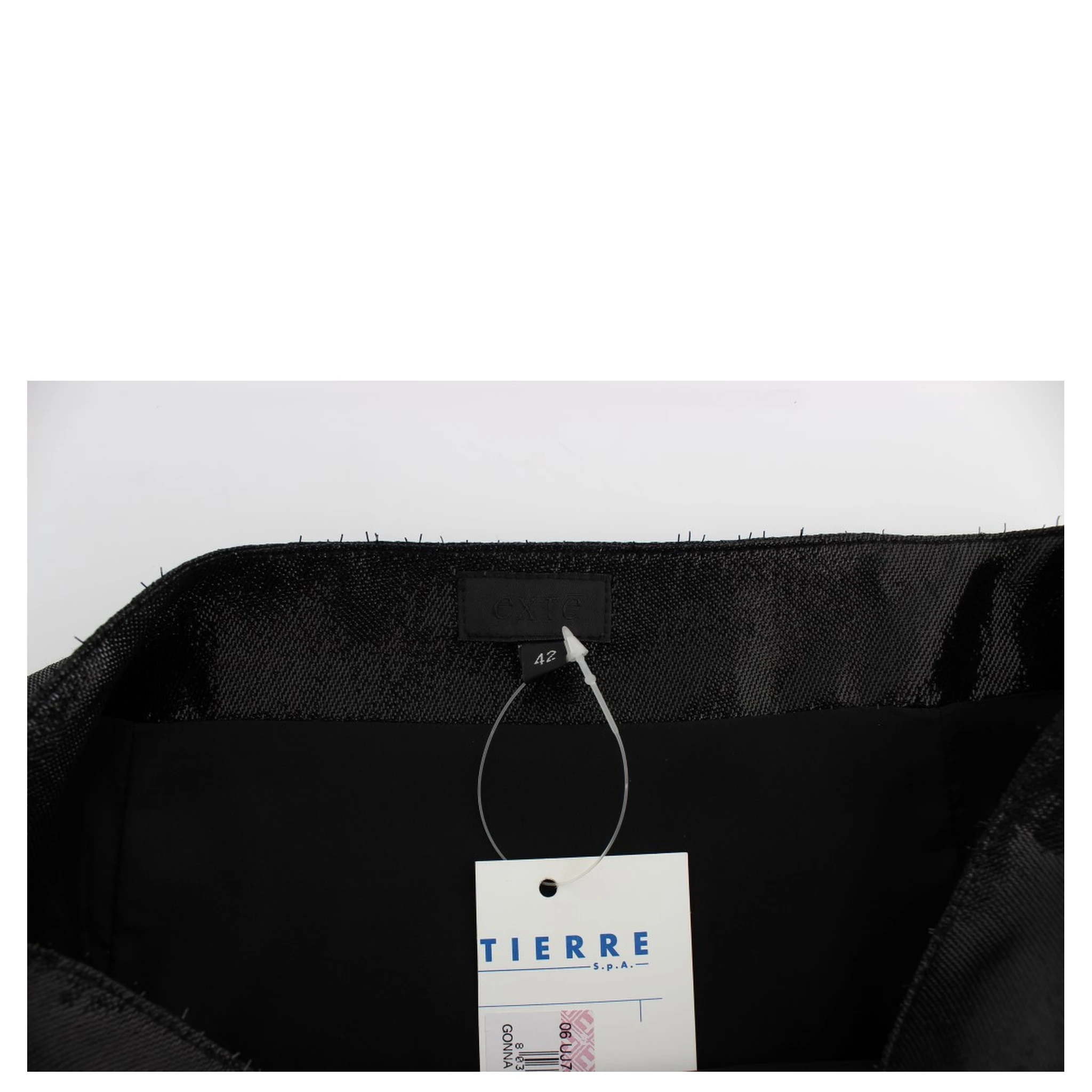 Black Wool Silk Above Knee Straight Skirt
