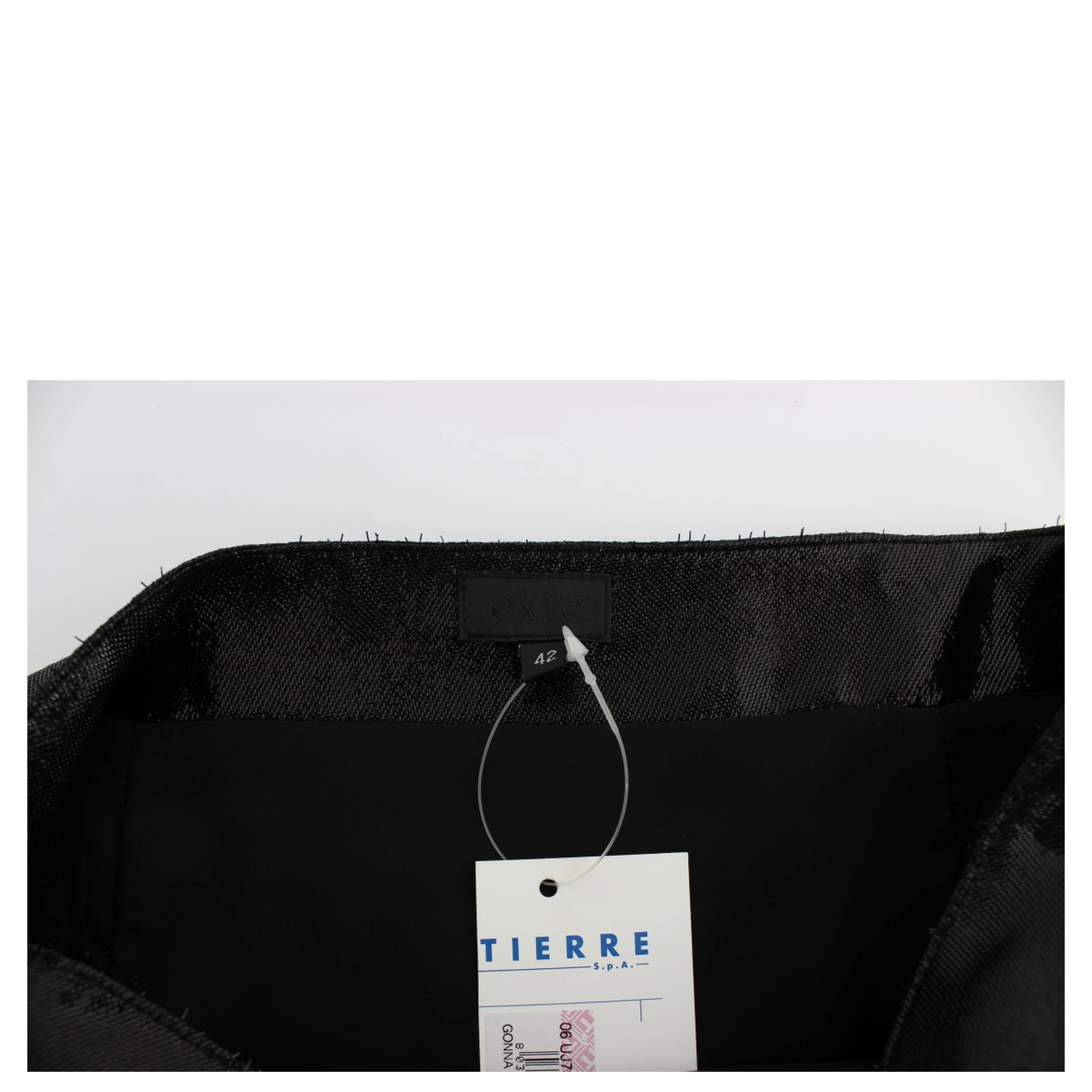 Black Wool Silk Above Knee Straight Skirt