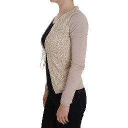 Pink Floral Lace Wrap Sweater