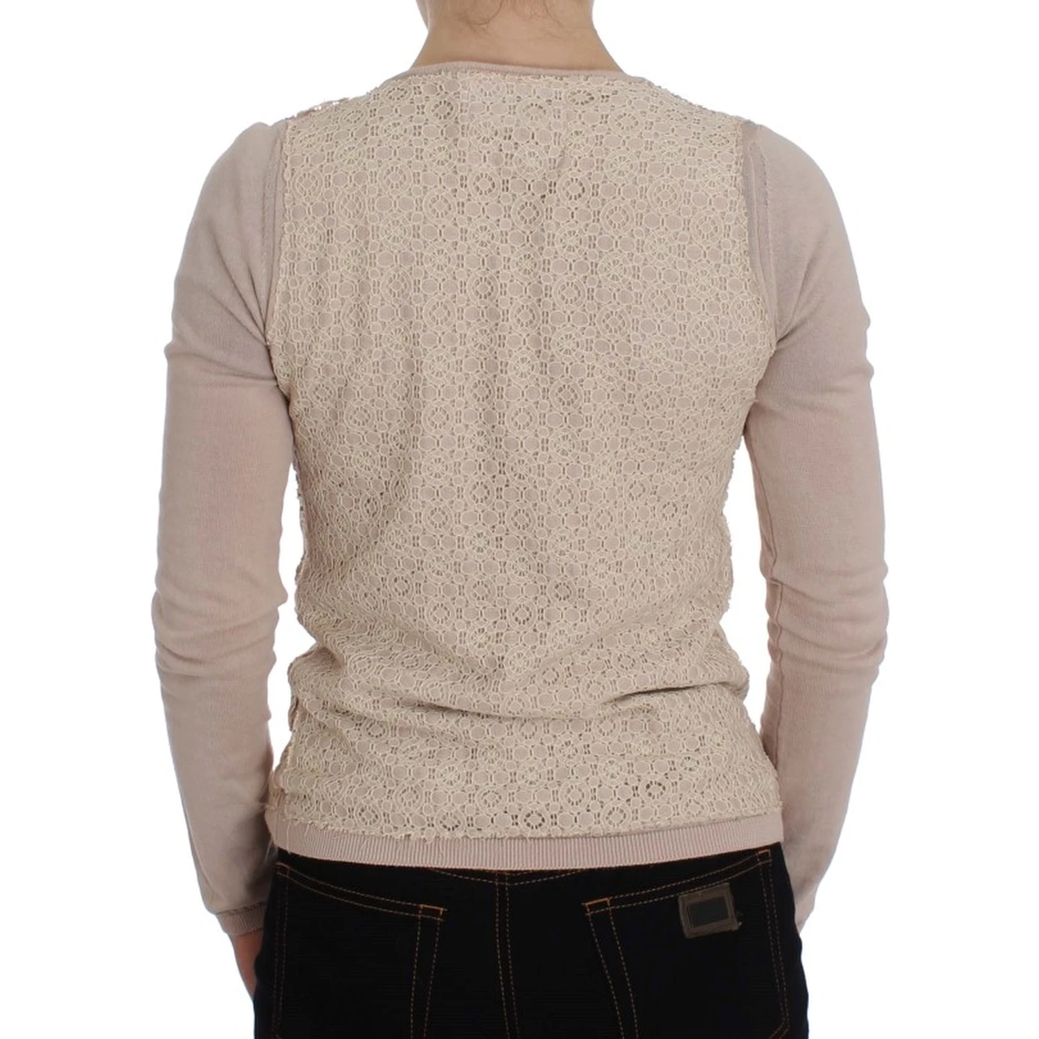 Pink Floral Lace Wrap Sweater