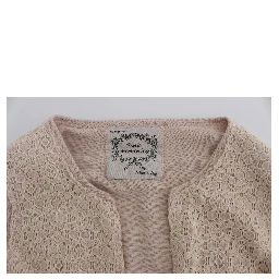 Pink Floral Lace Wrap Sweater