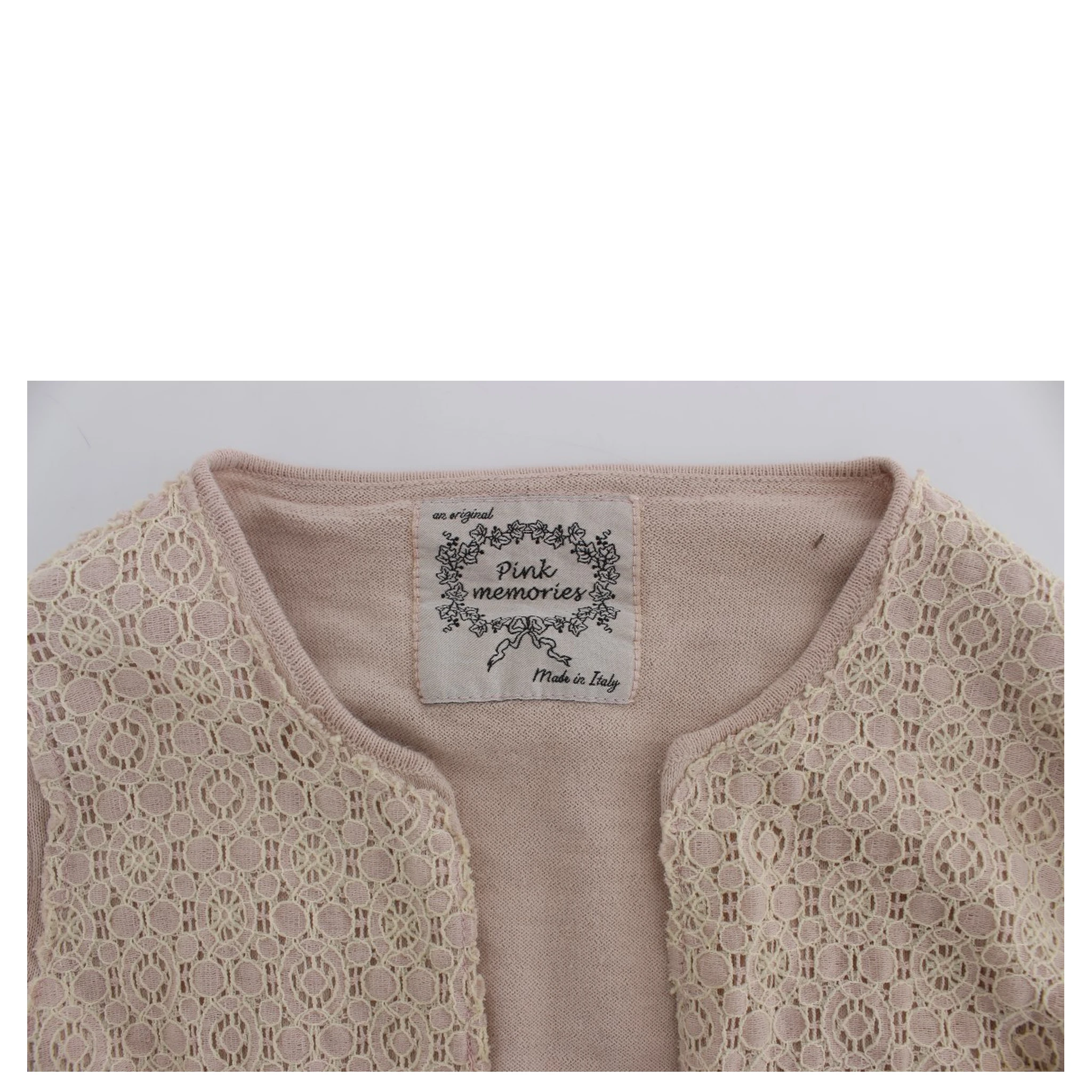 Pink Floral Lace Wrap Sweater