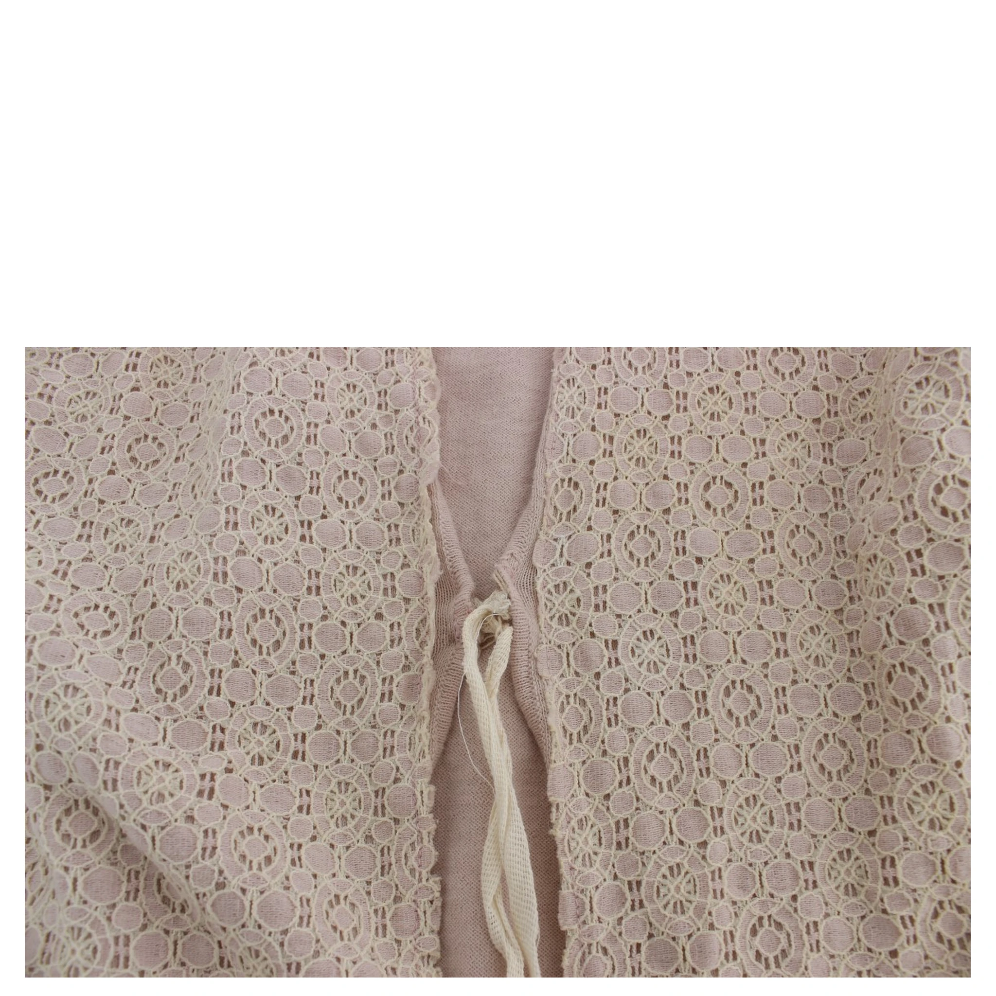 Pink Floral Lace Wrap Sweater