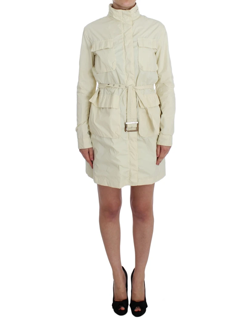 Beige Weather Proof Trench Jacket Coat
