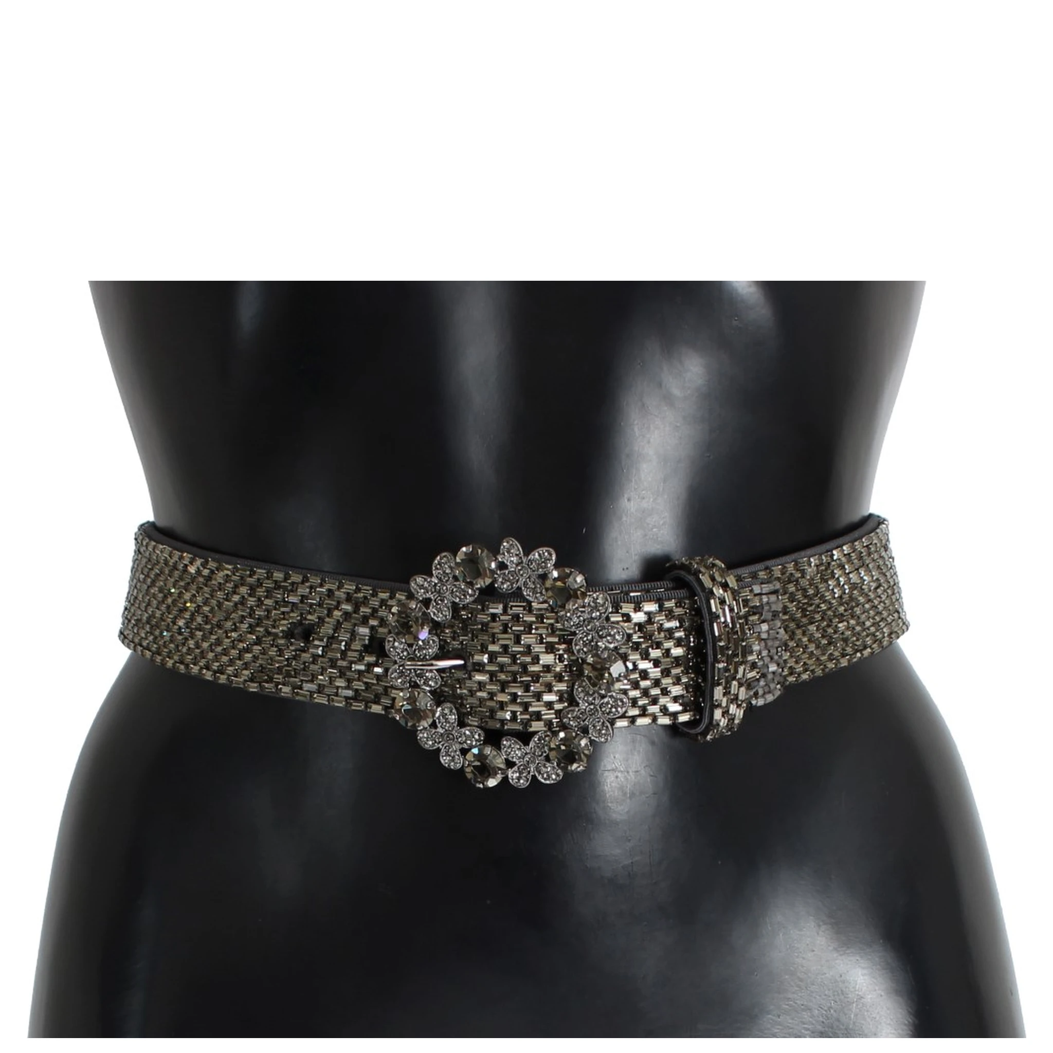 Crystal Buckle Sequined Waist Belt