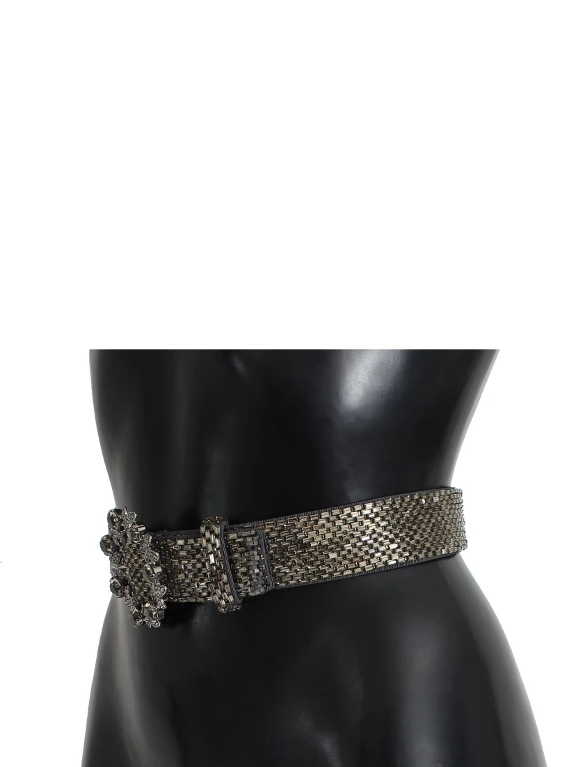 Crystal Buckle Sequined Waist Belt