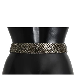 Crystal Buckle Sequined Waist Belt
