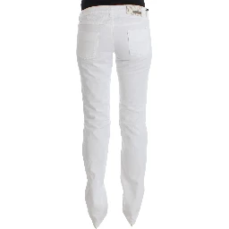 White Cotton Slim Fit Denim Bootcut Jeans
