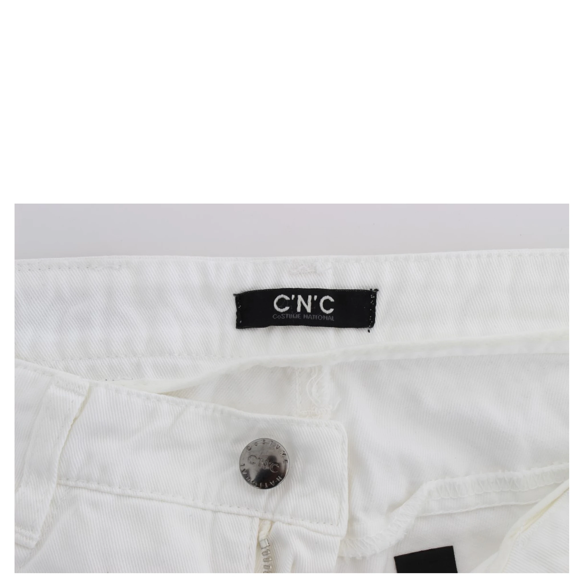 White Cotton Slim Fit Denim Bootcut Jeans