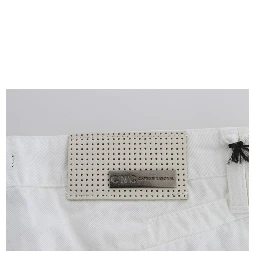 White Cotton Slim Fit Denim Bootcut Jeans