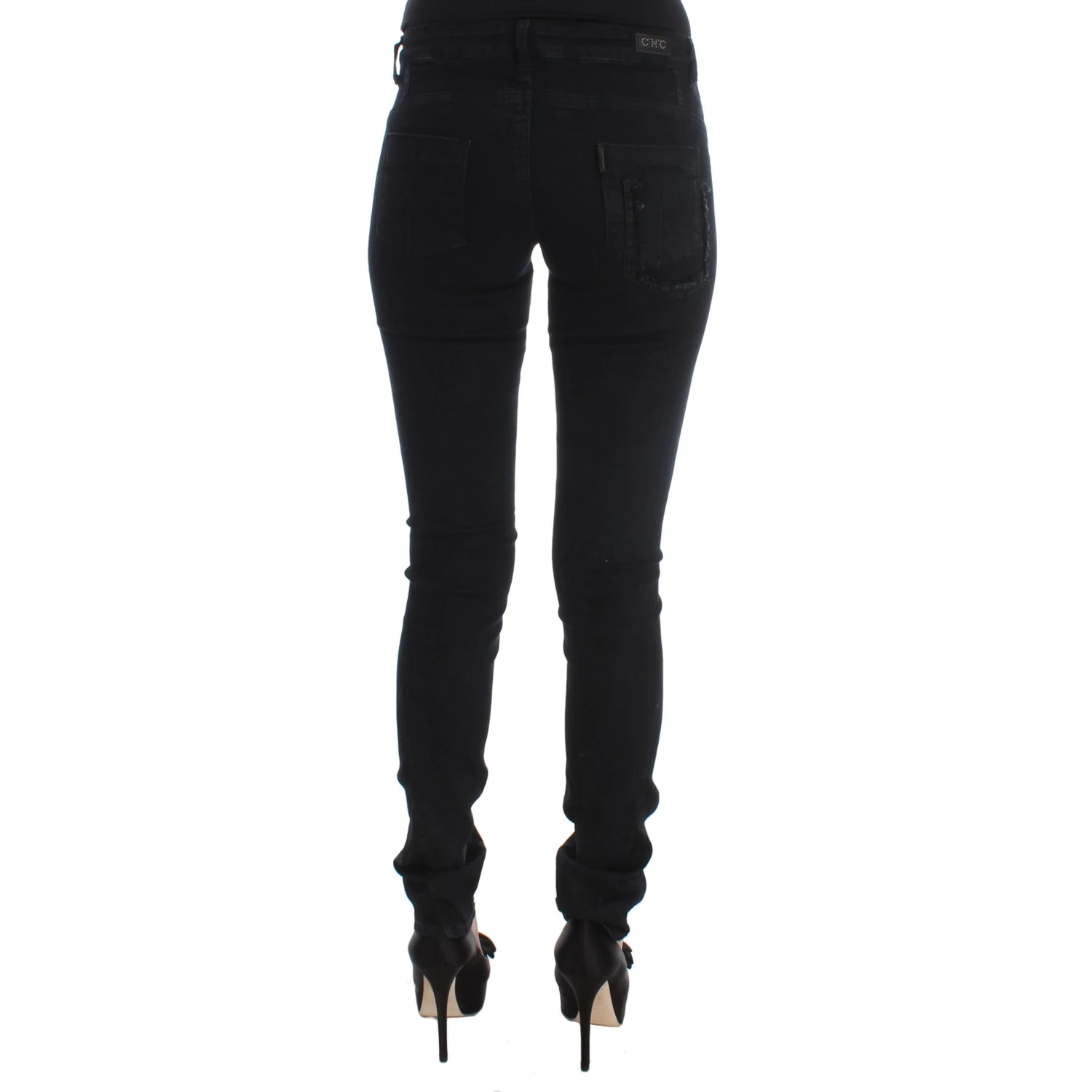 Black Cotton Slim Fit Denim Jeans