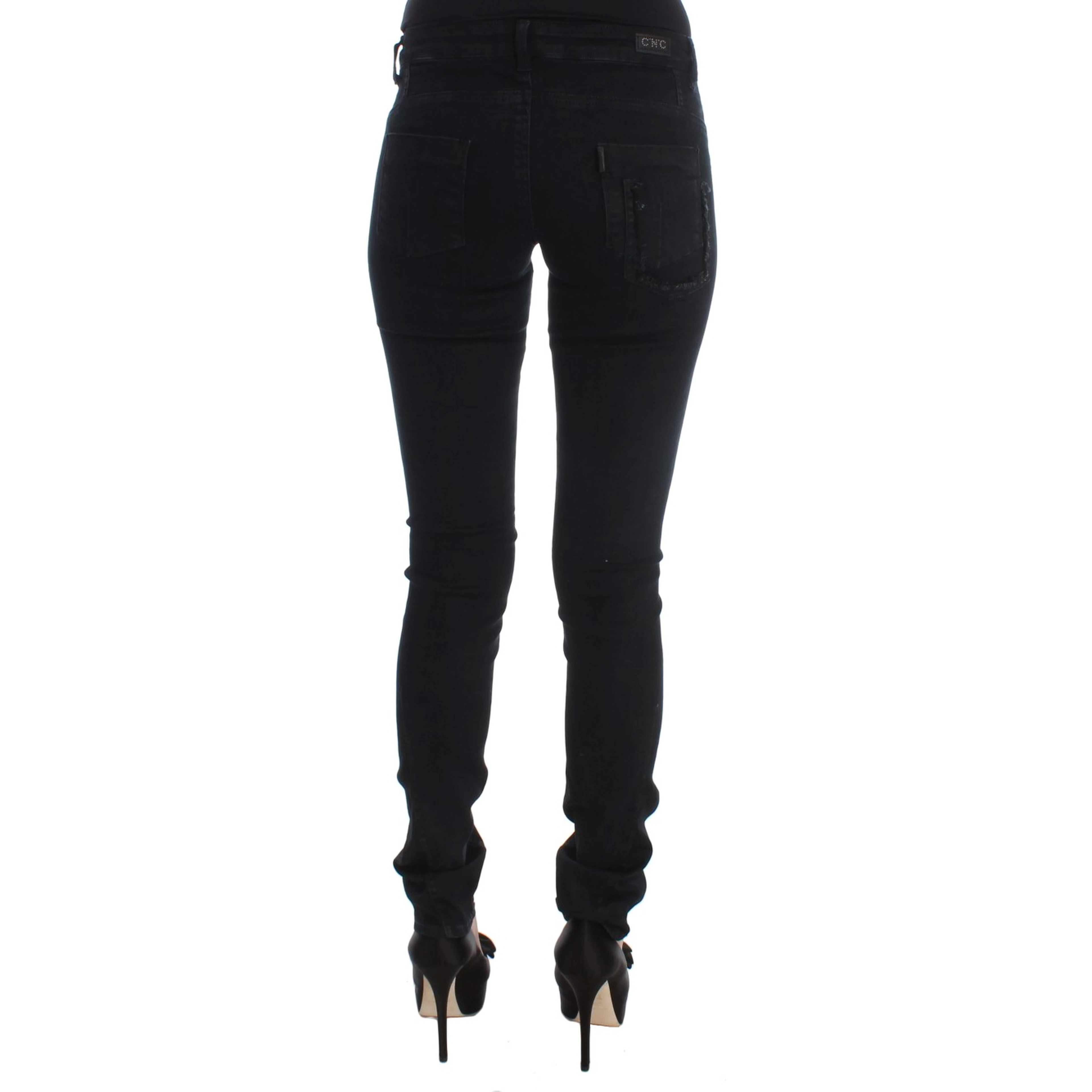 Black Cotton Slim Fit Denim Jeans