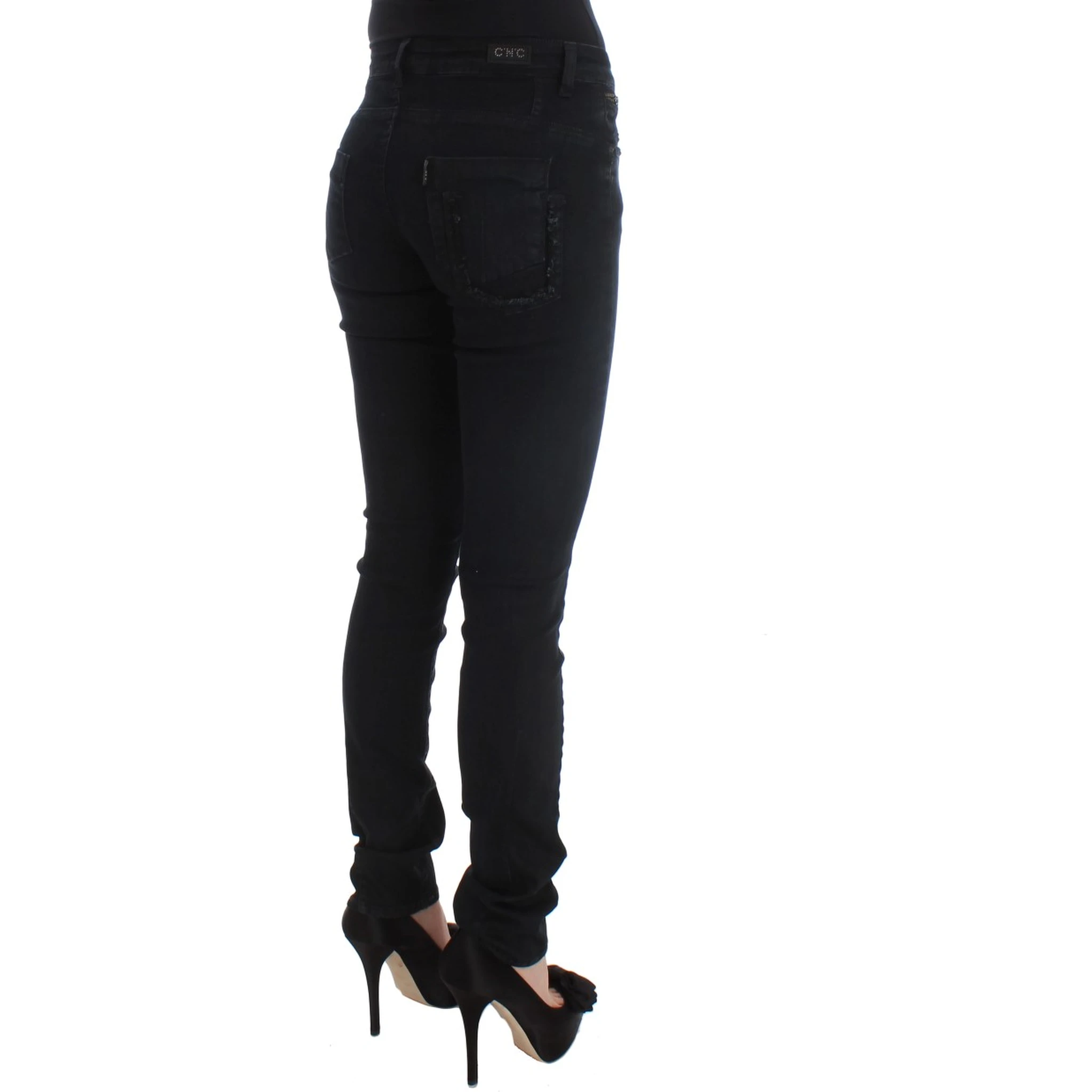 Black Cotton Slim Fit Denim Jeans