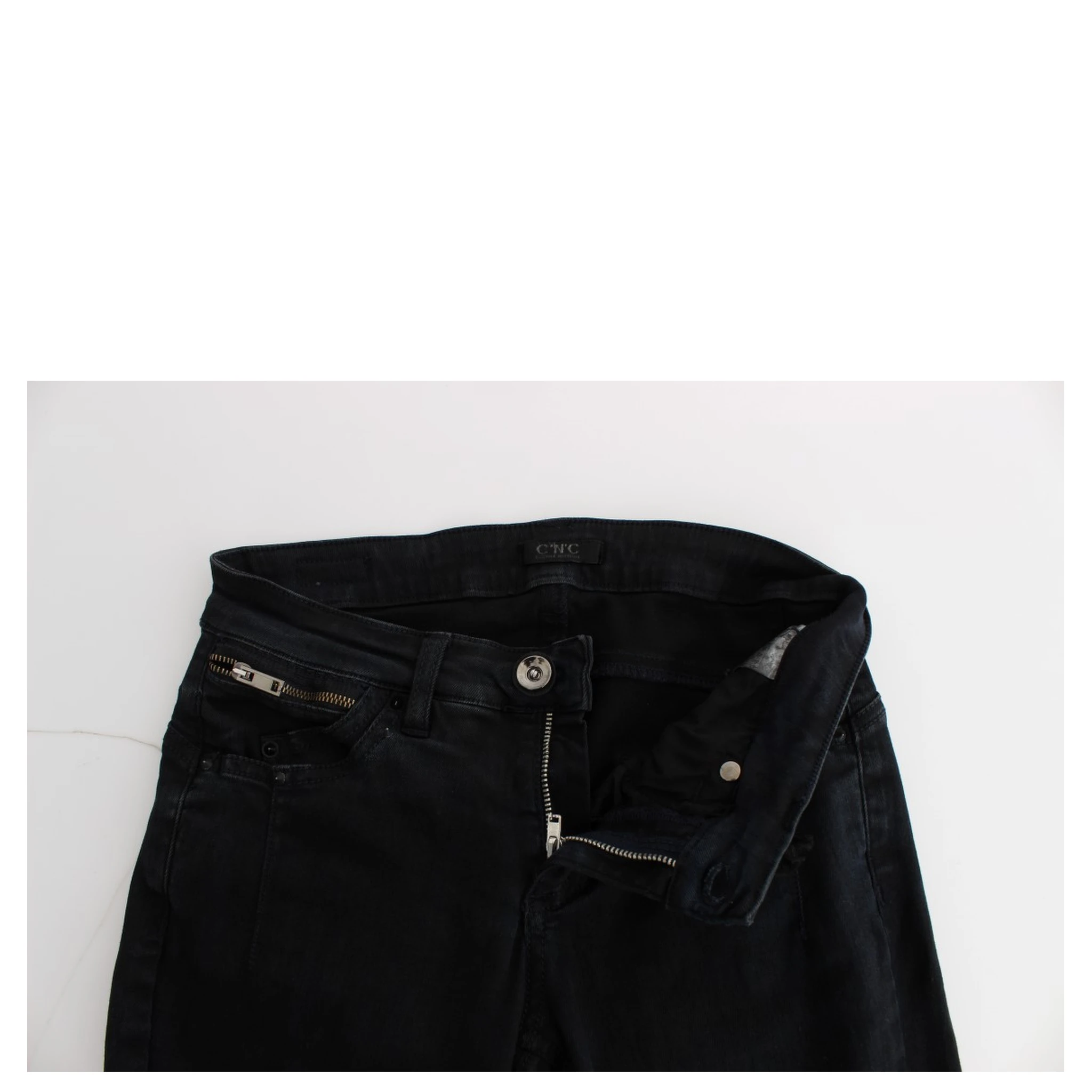 Black Cotton Slim Fit Denim Jeans