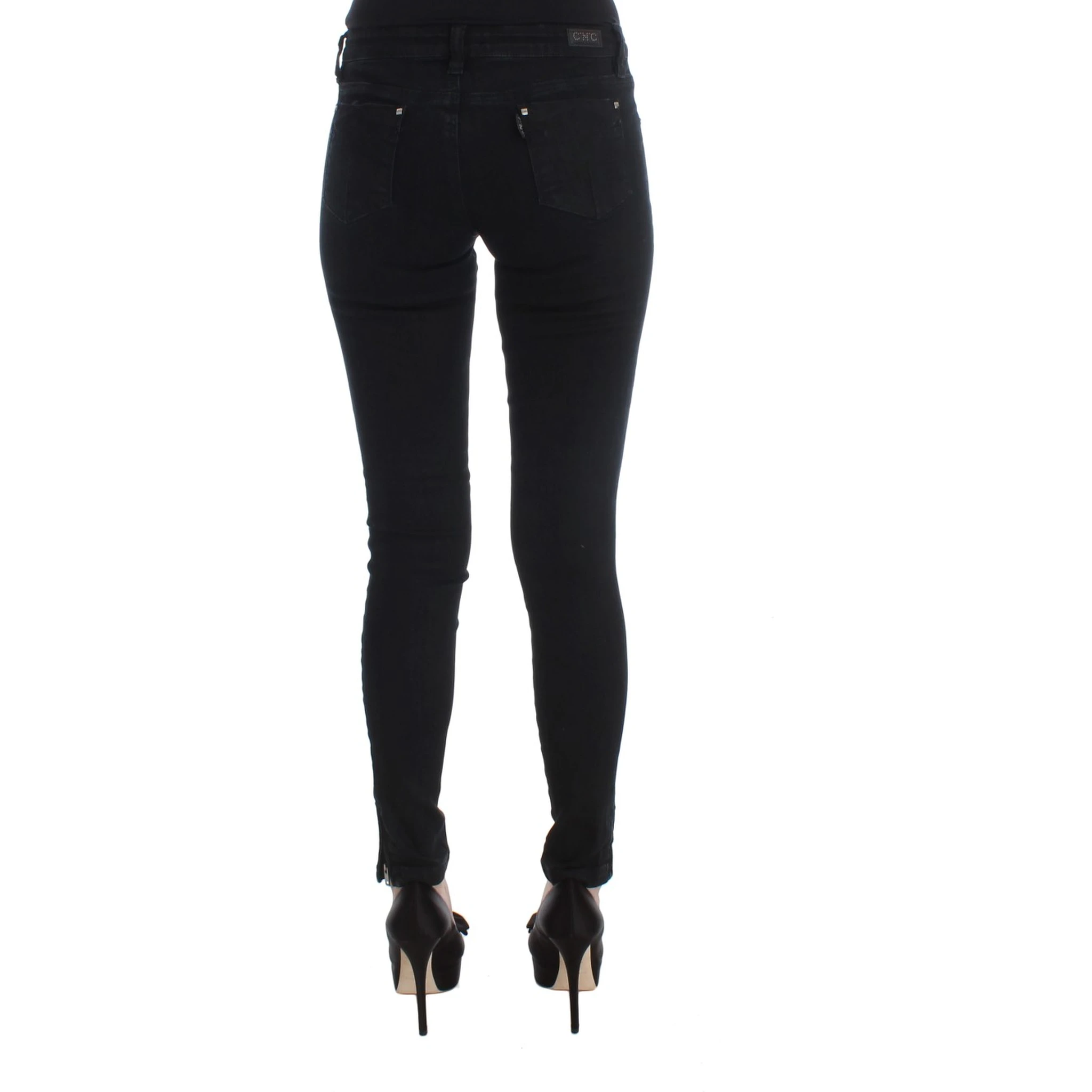 Black Cotton Slim Fit Denim Jeans